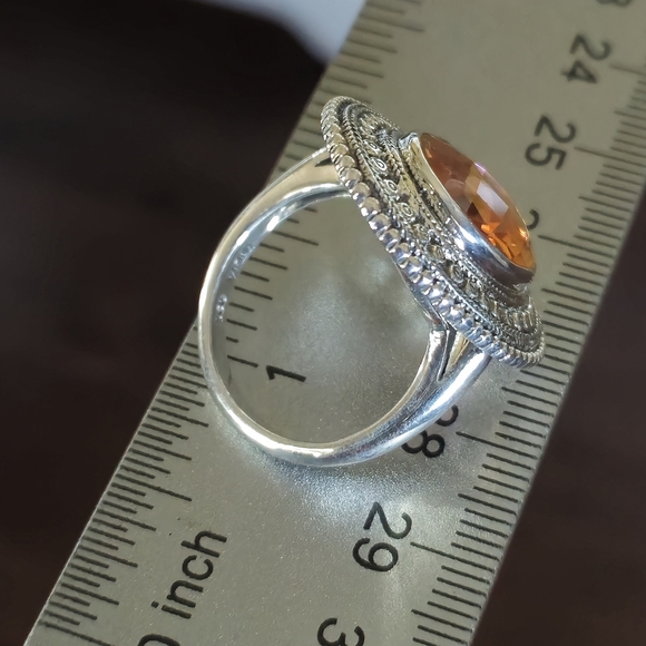 NICKY BUTLER Designer NB 925 Sterling Silver Honey Quartz Bold Ring Size 6 NWT - Picture 9 of 14